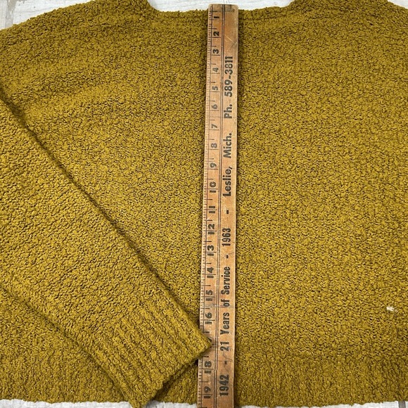 Free People Finders Keepers Green V-Neck Sweater Sz S Boxy Slouchy Fuzzy Boho - Picture 5 of 6